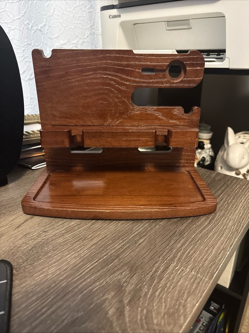 Wooden organizer and valet station.